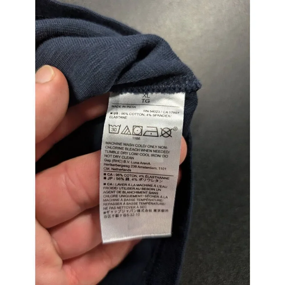 Banana Republic Men Polo Shirt Blue Vintage Large Short Sleeve Rayon Summer Men'
